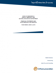 2015 Financial Statement Cover